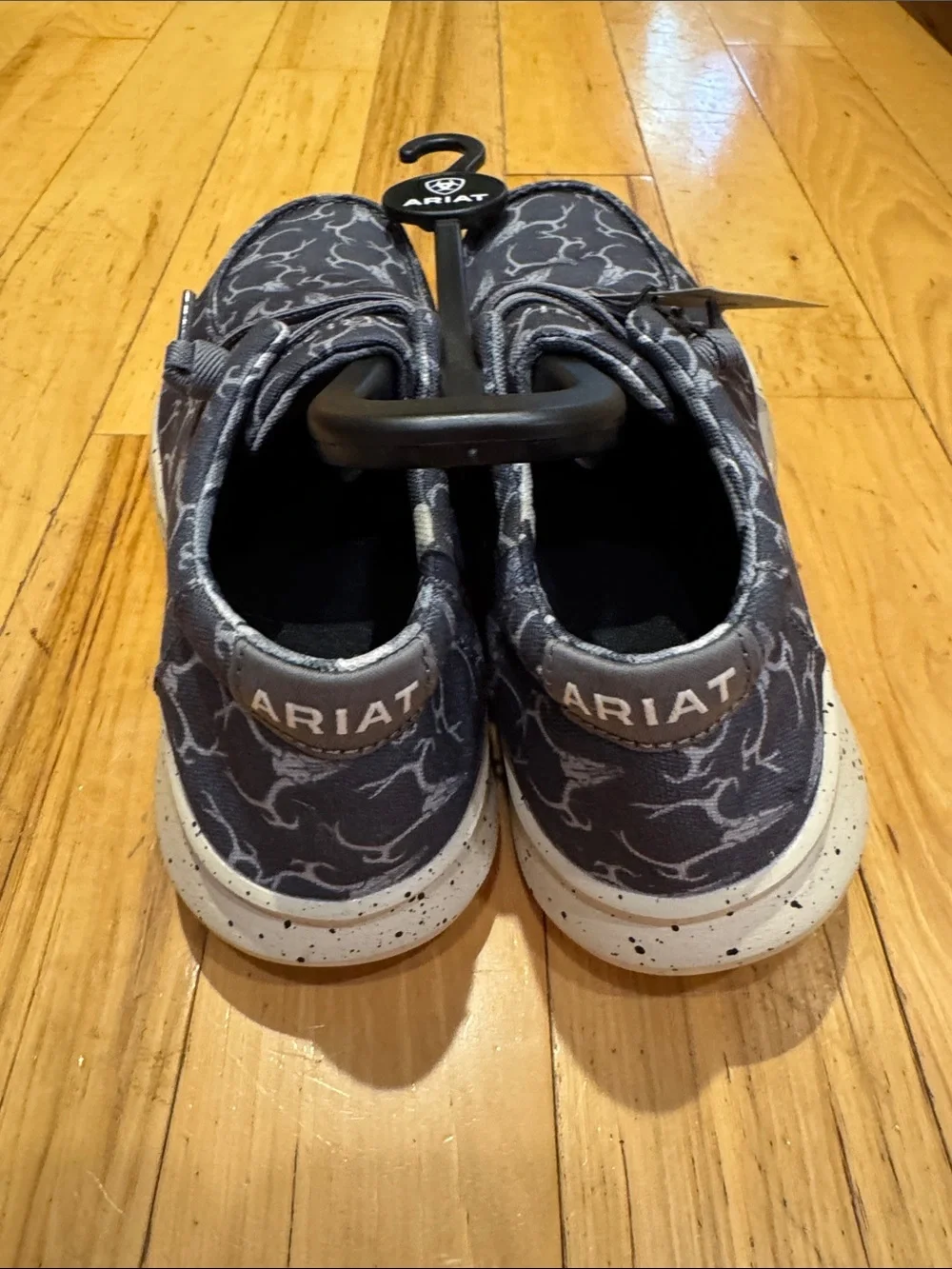 Ariat Black Slip-On Loafers with White Antler Pattern